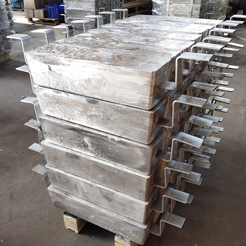 aluminum alloy anode for hull storage tank or harbor engineering or marine engineering and seawater cooling system 9